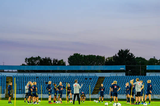 Players of the Swedish women's national football team gather