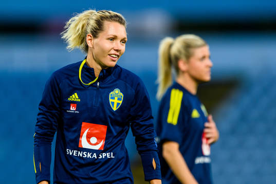 Goalkeeper Jennifer Falk of the Swedish women's national