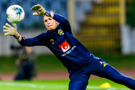 Goalkeeper Zecira Musovic of the Swedish women's national