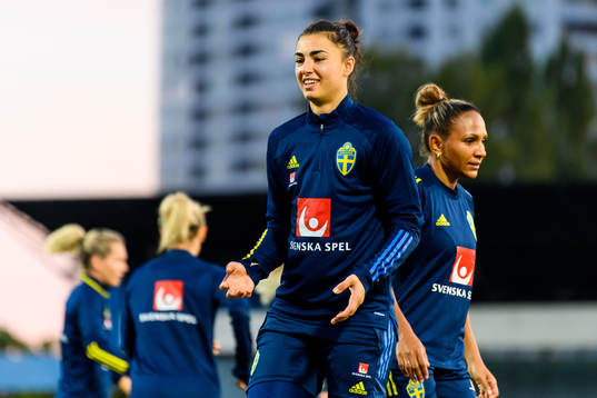 Goalkeeper Zecira Musovic of the Swedish women's national