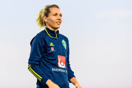 Goalkeeper Jennifer Falk of the Swedish women's national