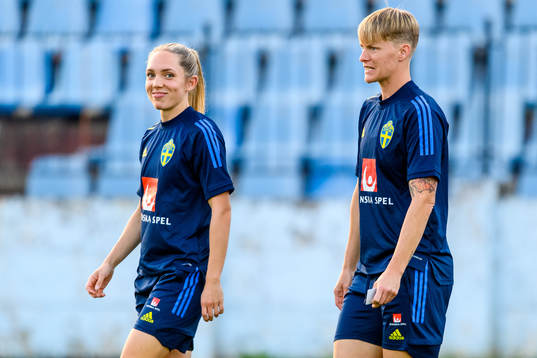Elin Rubensson and Nilla Fischer of the Swedish women's