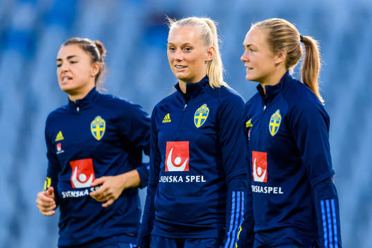 Goalkeeper Zecira Musovic, Stina Blackstenius and Magdalena