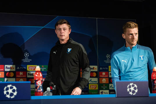 Jon Dahl Tomasson, head coach Anders Christiansen of Malmö