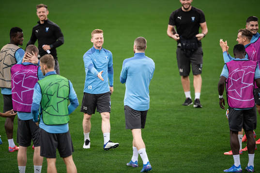 Anders Christiansen and Lasse Nielsen of Malmö FF