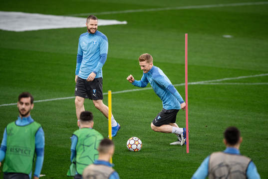 Lasse Nielsen and Anders Christiansen of Malmö FF