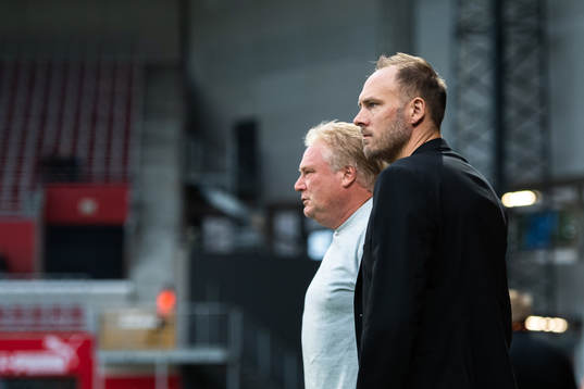 Helsingborgs tränare Jörgen Lennartsson och Andreas
