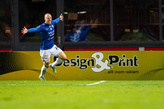 Trelleborgs Mattias Håkansson jublar