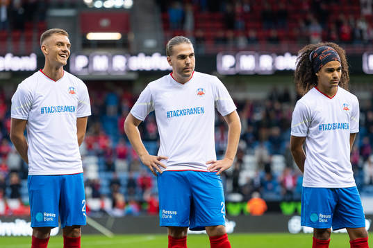 Helsingborgs Dennis Olsson, Charlie Weberg och Adam Kaied