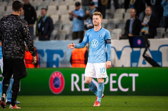 Anders Christiansen of Malmö FF looks dejected