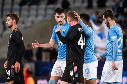 Anel Ahmedhodzic, Martin Olsson and Adi Nalic of Malmö FF
