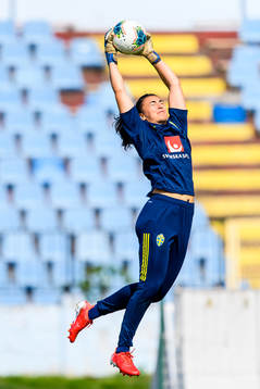 Goalkeeper Zecira Musovic of the Swedish women's national