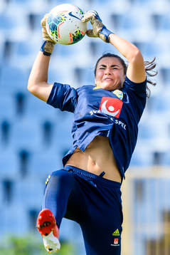 Goalkeeper Zecira Musovic of the Swedish women's national