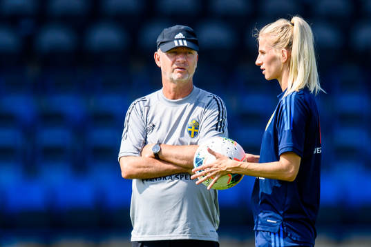 Peter Gerhardsson, head coach and Sofia Jakobsson of the