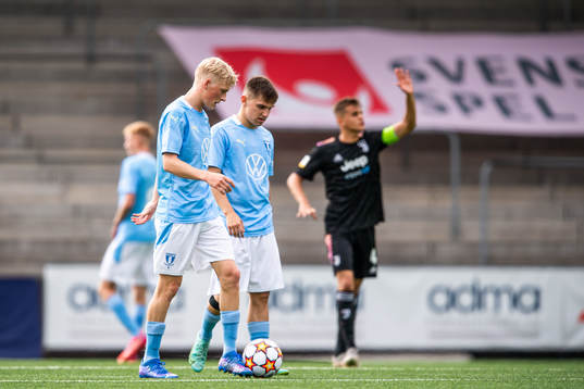 Melker Widell och Hugo Bolin of Malmö FF looks dejected