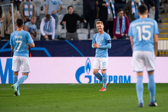 Anders Christiansen of Malmö FF looks dejected