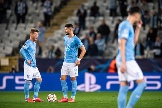 Anders Christiansen and Antonio Colak of Malmö FF look