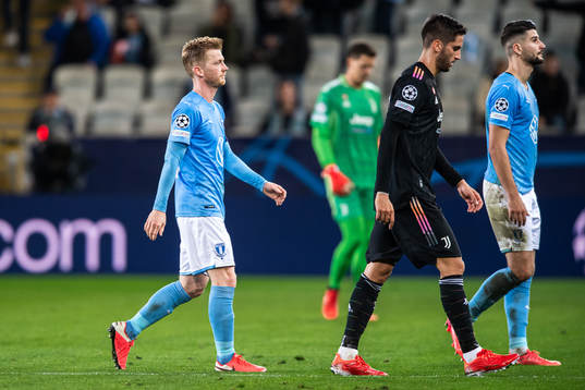 Anders Christiansen of Malmö FF looks dejected