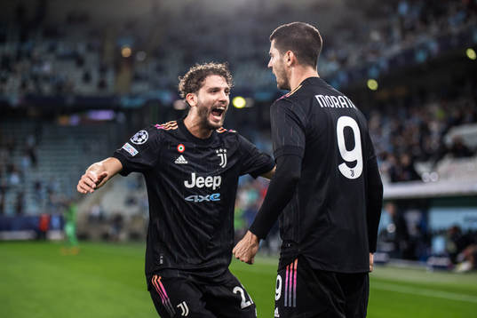 Manuel Lucatelli and Alvaro Morata of Juventus celebrates