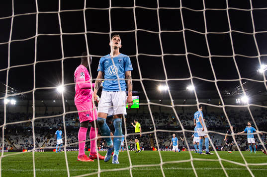 Sören Rieks of Malmö FF looks dejected