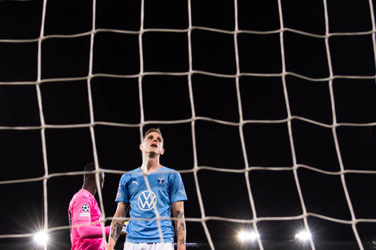 Sören Rieks of Malmö FF looks dejected