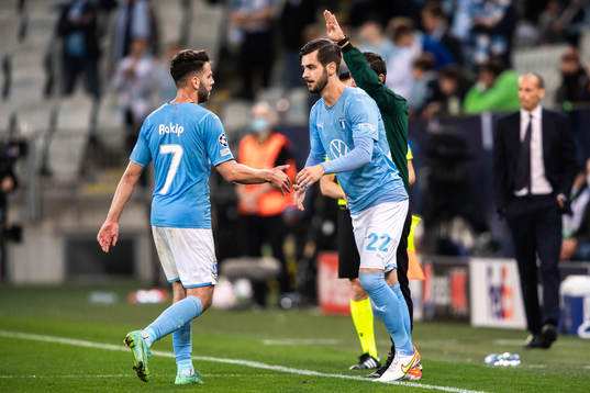 Erdal Rakip and Adi Nalic of Malmö FF