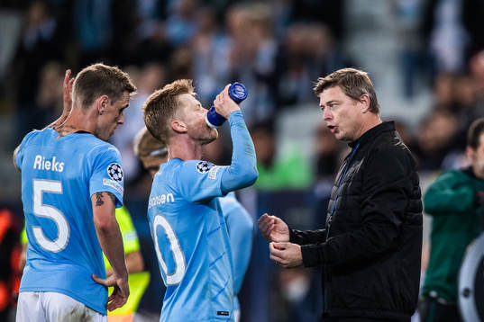 Anders Christiansen and Jon Dahl Tomasson, head coach of