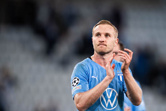 Franz Brorsson of Malmö FF looks dejected