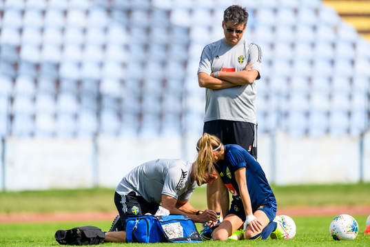 Kosovare Asllani is looked