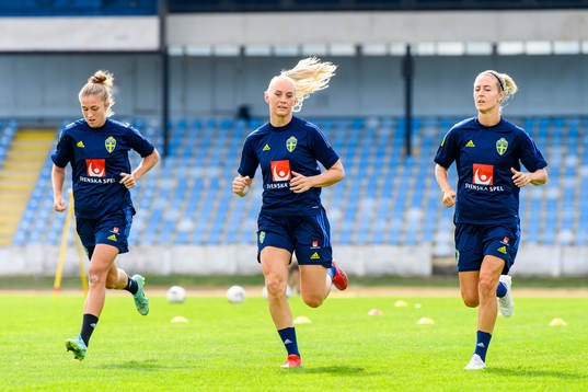 Filippa Angeldahl, Stina Blackstenius and Emma Kullberg of