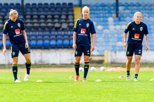Magdalena Eriksson, Caroline Seger and Anna Anvegård of
