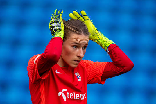 Goalkeeper Rugile Maria Rulyte of the Norwegian women's