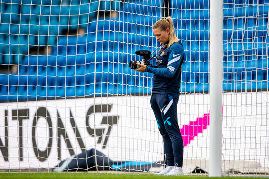 Ingvild Isaksen, press officer of the Norwegian women's