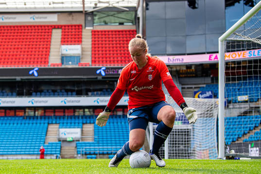 Goalkeeper Aurora Mikalsen of the Norwegian women's
