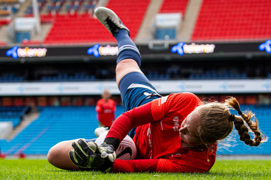 Goalkeeper Aurora Mikalsen of the Norwegian women's