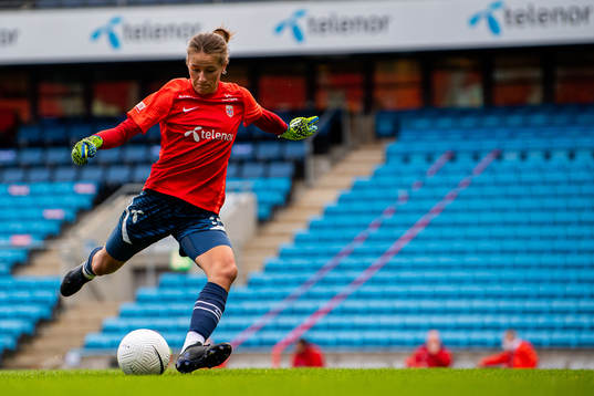 Goalkeeper Rugile Maria Rulyte of the Norwegian women's