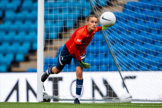 Goalkeeper Rugile Maria Rulyte of the Norwegian women's
