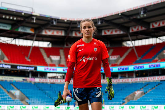 Goalkeeper Rugile Maria Rulyte of the Norwegian women's