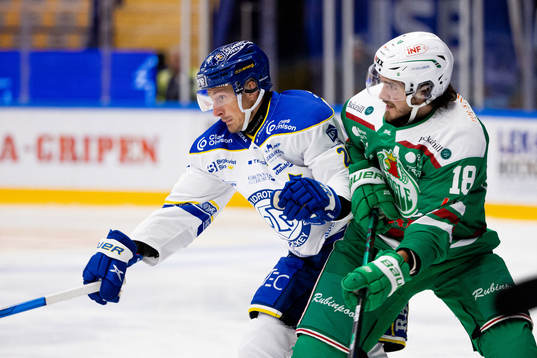 Leksands Patrik Norén och Rögles Dennis Everberg