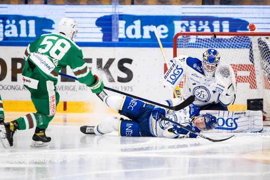 Leksands målvakt Kasimir Kaskisuo och Rögles Ryan