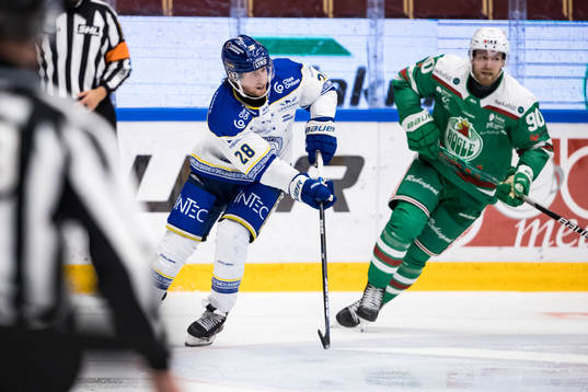 Leksands Justin Kloos och Rögles Ted Brithén