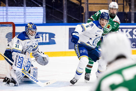 Leksands målvakt Kasimir Kaskisuo och Leksands Alexander