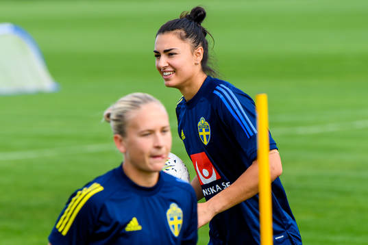 Goalkeeper Zecira Musovic of the Swedish women's national