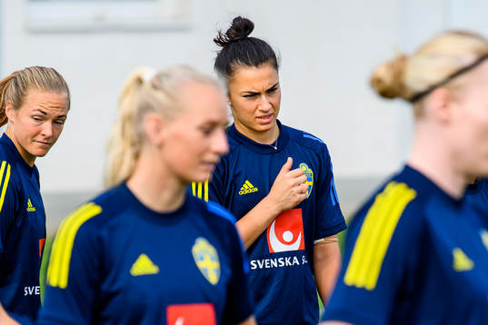 Goalkeeper Zecira Musovic of the Swedish women's national