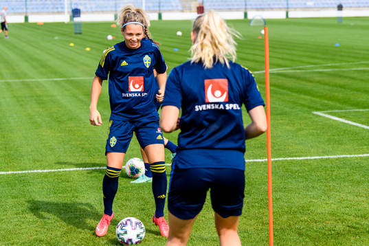 Goalkeeper Jennifer Falk of the Swedish women's national
