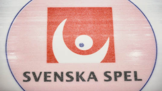 Tekningscirkel med Svenska Spel-logga ishockeymatchen i SHL