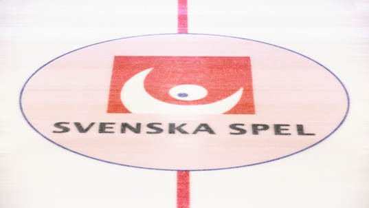 Tekningscirkel med Svenska Spel-logga ishockeymatchen i SHL