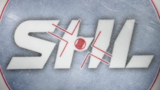 Tekningscirkel med SHL-logga ishockeymatchen i SHL mellan