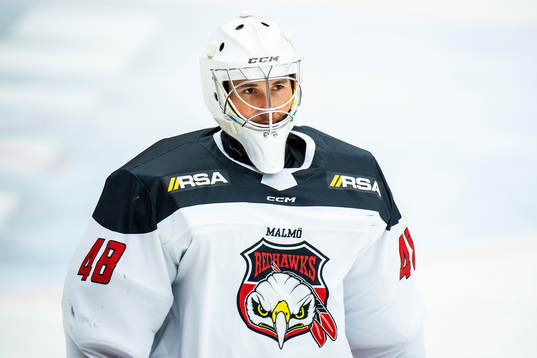 Malmö Redhawks målvakt Irving Leland