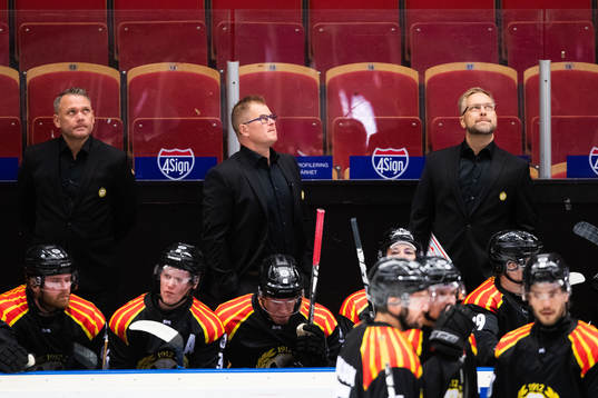 Brynäs assisterande tränare Mikael Holmqvist,